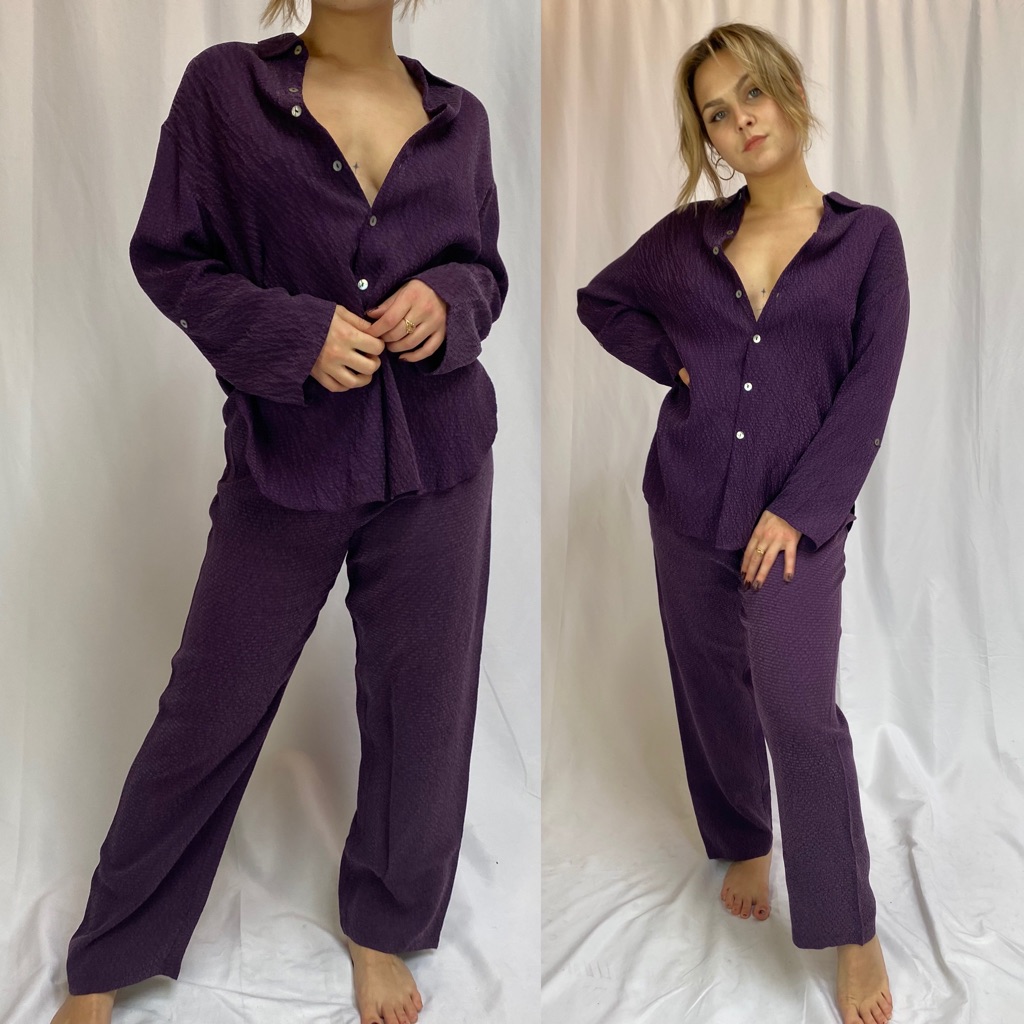 Chicos Design Purple Vintage Loungewear 2 Piece Set Small/Size 1